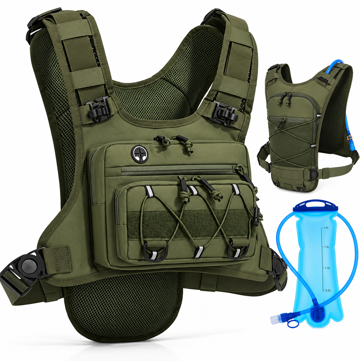 Chaleco Deportivo Táctico con Porta Bidón – Running, Senderismo y Ciclismo