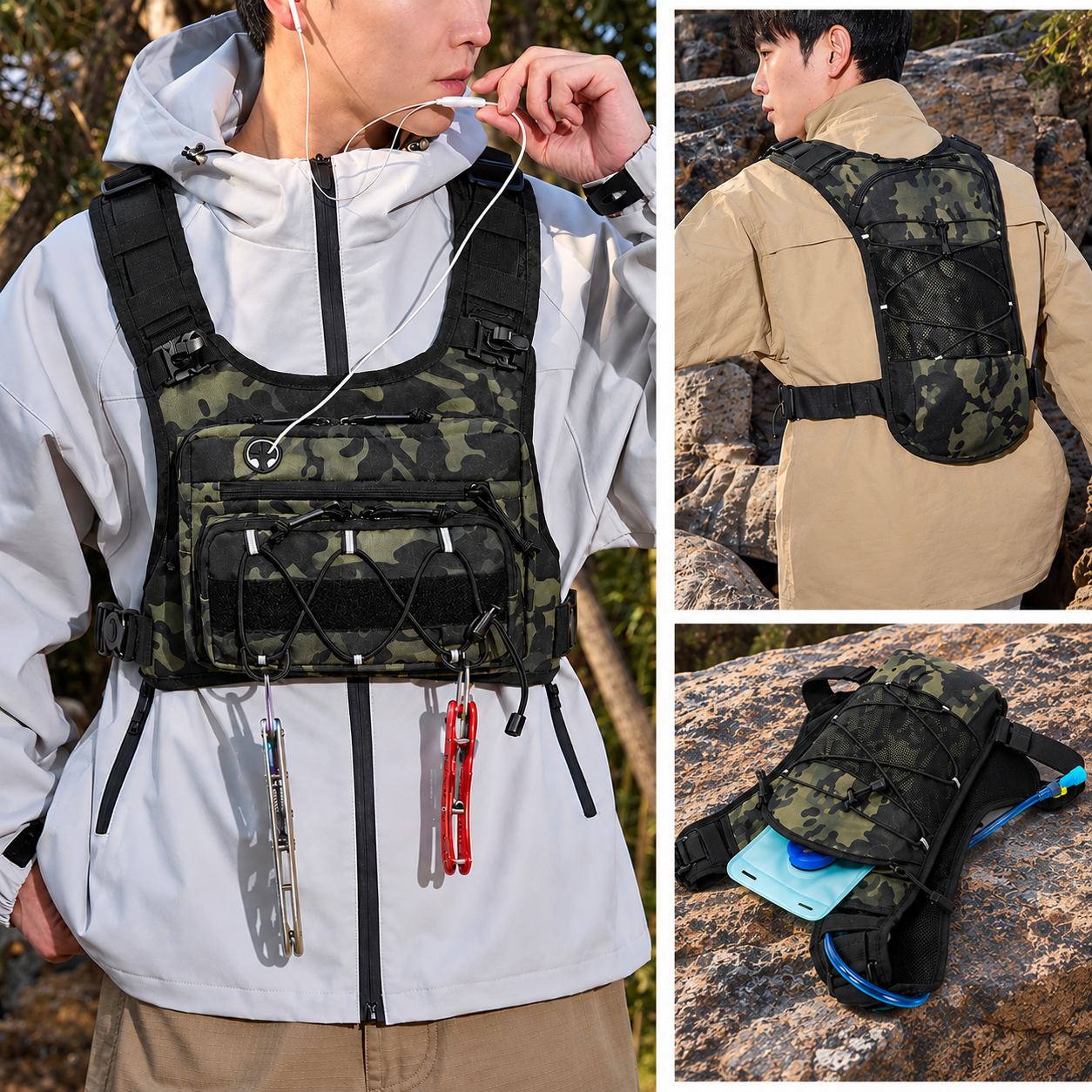Chaleco Deportivo Táctico con Porta Bidón – Running, Senderismo y Ciclismo