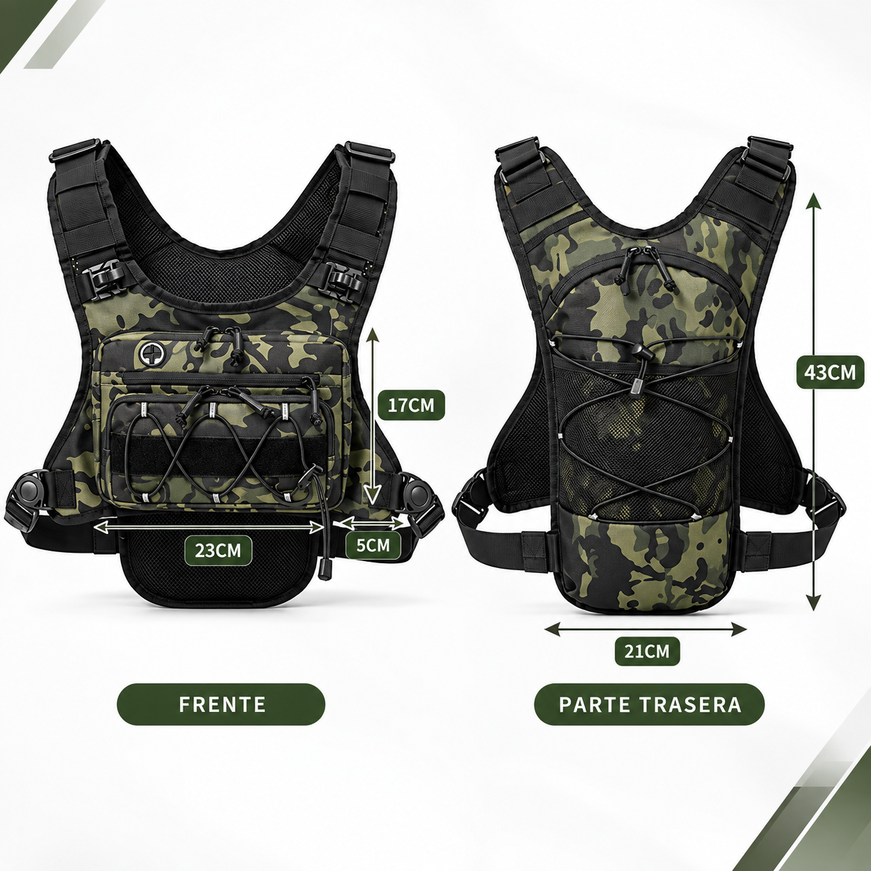 Chaleco Deportivo Táctico con Porta Bidón – Running, Senderismo y Ciclismo