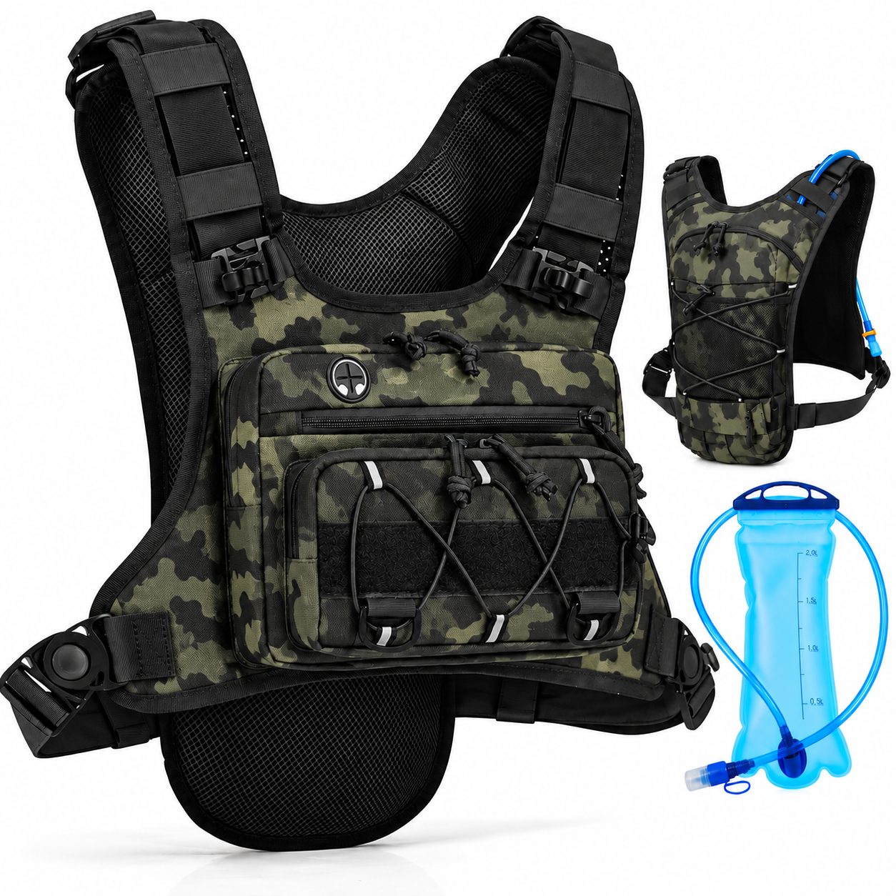 Chaleco Deportivo Táctico con Porta Bidón – Running, Senderismo y Ciclismo