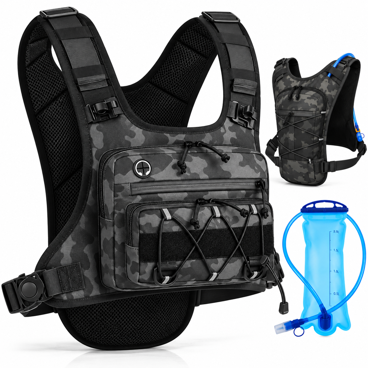 Chaleco Deportivo Táctico con Porta Bidón – Running, Senderismo y Ciclismo